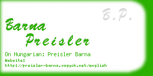 barna preisler business card